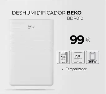 Beko - Deshumidificador BDP010