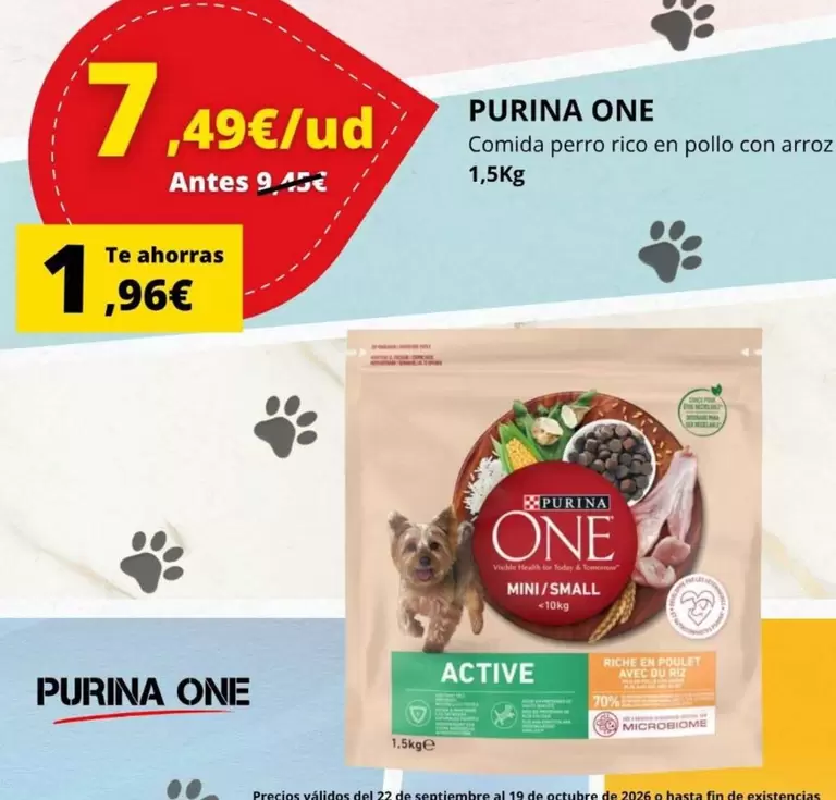 Purina - One Comida Perro Rico En Pollo Con Arroz