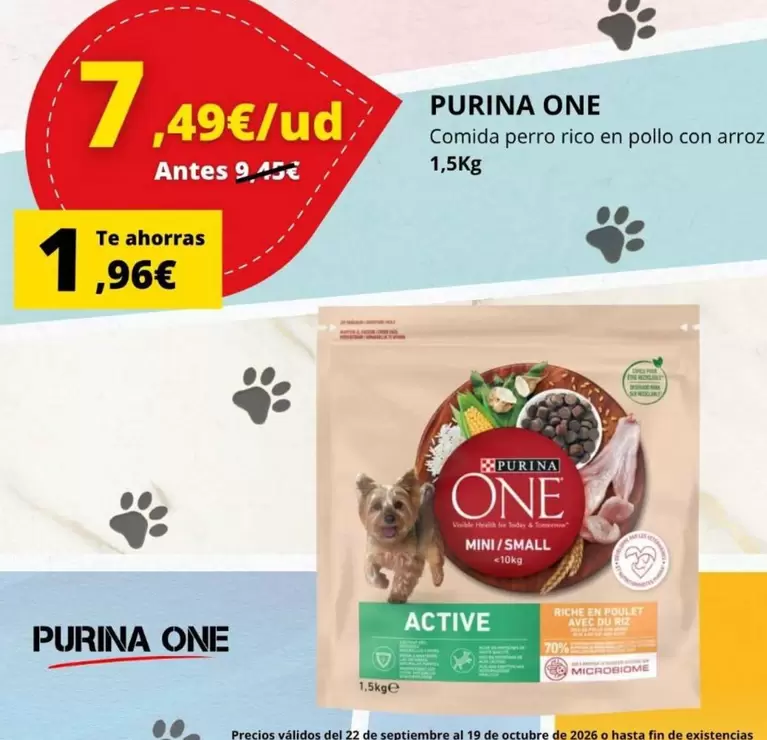 Purina - One Comida Perro Rico En Pollo Con Arroz