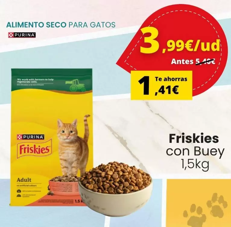 Purina - Friskies Alimento Seco Para Gatos Con Buey