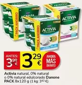 Danone - Activia Natural, 0% Natural O 0% Natural Edulcorado
