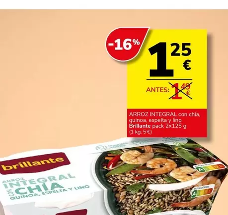 Brillante - Arroz Integral Con Chía, Aún, Asepta Y Lino, Pack 2x