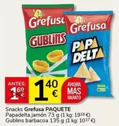 Grefusa - Snacks Papadelta Jamón Gublins Barbacoa