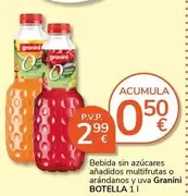 Granini - Bebida Sin Azucares Anadidos Multifrutas O Arandanos Y Uva