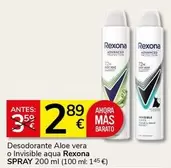 Rexona - Desodorante Aloe Vera O Invisible Aqua Spray