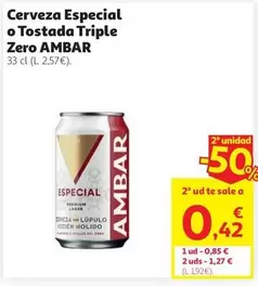 ambar - Cerveza Especial O Tostada Triple Zero