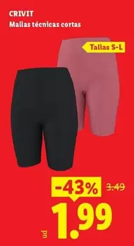Crivit - Mallas Ténicas Cortas