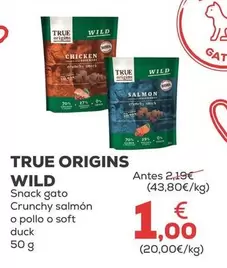 True Origins - Wild Snack Gato Crunchy Salmon O Pollo O Soft Duck