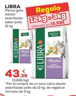 Libra - Pienso Gato Adulto Esterilizado Sabor Pollo