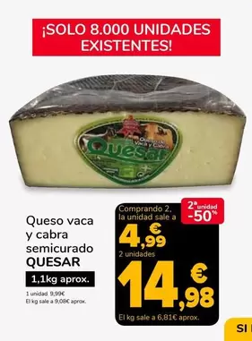 Quesar - Queso Vaca Y Cabra Semicurado