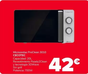Cecotec - Microondas Proclean 3010