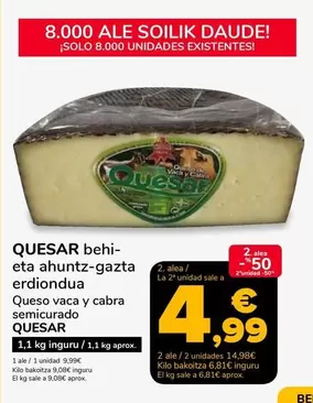 Quesar - Behi- Eta Ahuntz-gazta Erdiondua