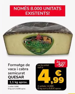 Quesar - Formatge De Vaca I Cabra Semicurat