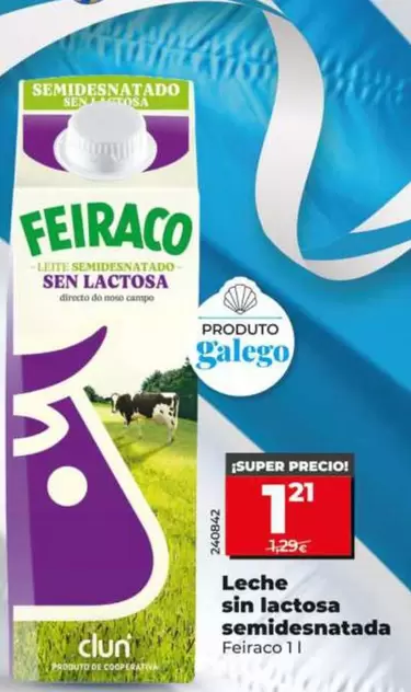 Feiraco - Leche Sin Lactosa Semidesnatada