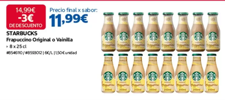starbucks - Fraqueccion Original O Vanilla