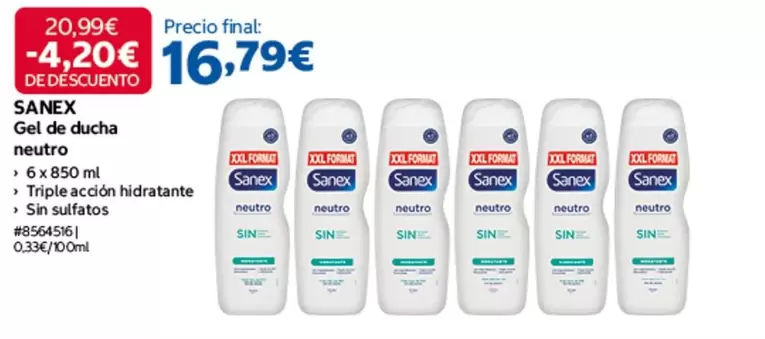 Sanex - Gel De Ducha Neutro