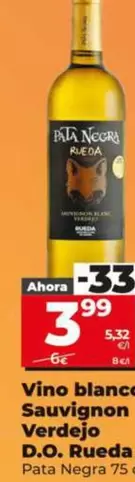 Pata Negra - Vino Blanco Sauvignon Verdejo D.O. Rueda
