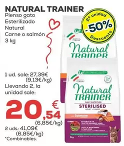 Natural Trainer - Pienso Gato Esterilizado Natural Carne O Salmon