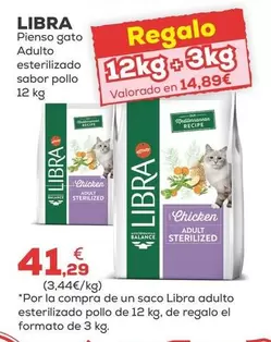 Libra - Pienso Gato Adulto Esterilizado Sabor Pollo