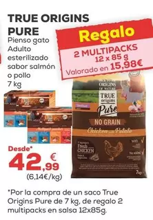 True Origins - Pure Pienso Gato Adulto Esterilizado Sabor Salmon