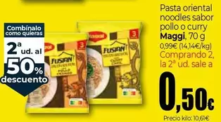 Maggi - Pasta Oriental Noodles Sabor Pollo O Curry