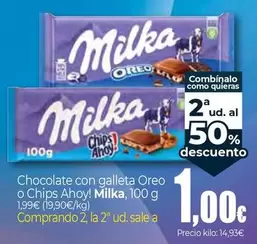 Milka - Chocolate Con Galleta Oreo O Chips Ahoy