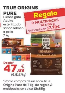 True Origins - Pure Pienso Gato Adulto Esterilizado Sabor Salmon