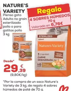 Nature's Variety - Pienso Gato Adulto No Grain Esterilizado Pollo O Para Gatitos Pollo