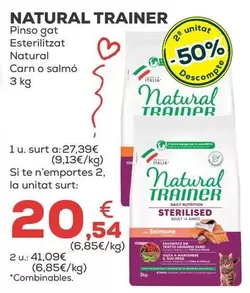 Natural Trainer - Pienso Gato Esterilizado Natural Carne O Salmon