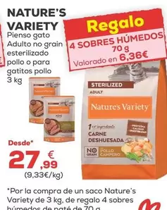 Nature's Variety - Pienso Gato Adulto No Grain Esterilizado Pollo O Para Gatitos Pollo