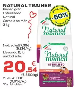 Natural Trainer - Pienso Gato Esterilizado Natural Carne O Salmon