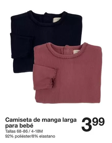 Zeeman - Camiseta De Manga Larga Para Bebé