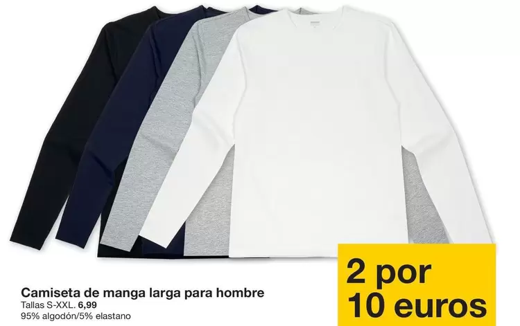 Zeeman - Camiseta De Manga Larga Para Hombre