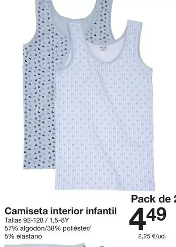 Zeeman - Camiseta Interior Infantil