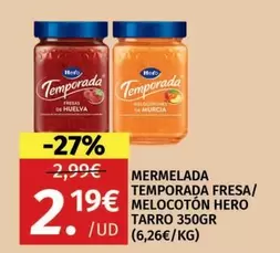 Hero - Mermelada Temporada Fresa/Melocotón