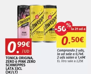 Schweppes - Tonica Original, Zero O Pink Zero