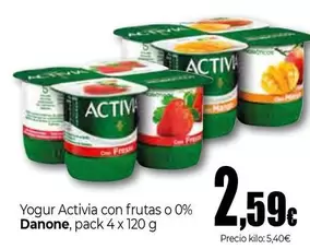Danone - Yogur Activia Con Frutas O 0%