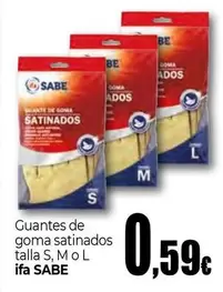 Ifa Sabe - Guantes De Goma Satinados Talla S, M O L