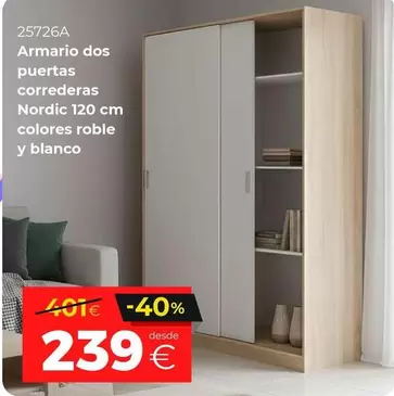 nordic - Armario Dos Puertas Correderas
