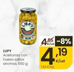 Lupy - Aceitunas Con Hueso Sabor Anchoa