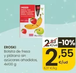 Eroski - Bolsita De Fresa Y Platano Sin Azucares Anadidos