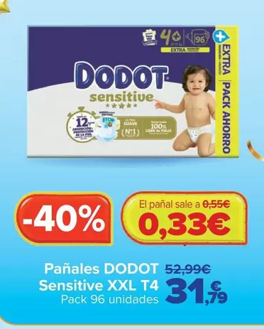 Dodot - Pañales Sensitive Xxl T4