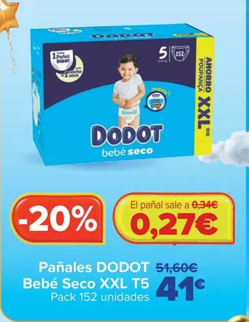 Dodot - Pañales Bebé Seco Xxl T5