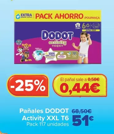 Dodot - Pañales Activity Xxl T6