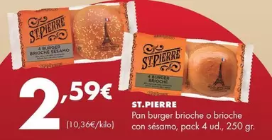 St Pierre - Pan Burger Brioche O Brioche Con Sesamo