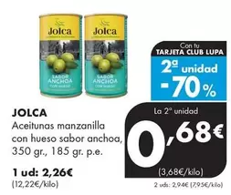 Jolca - Aceitunas Manzanilla Con Hueso Sabor Anchoa