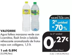 Valtorre - Agua Fatless Manzana Verde Con L-cartintina, Flash Limon O Bebida
