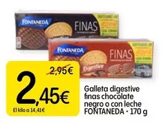 Fontaneda - Digestive Galleta Finas Chocolate Negro O Con Leche