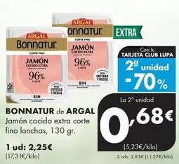 Argal - Bonnatur Jamón Cocido Extra Corte Fino Lonchas