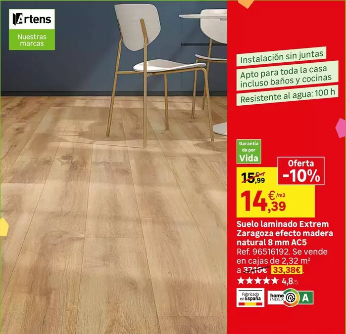 Suelo Laminado Extrem Zargaora E Afector Madera Naturel Aca